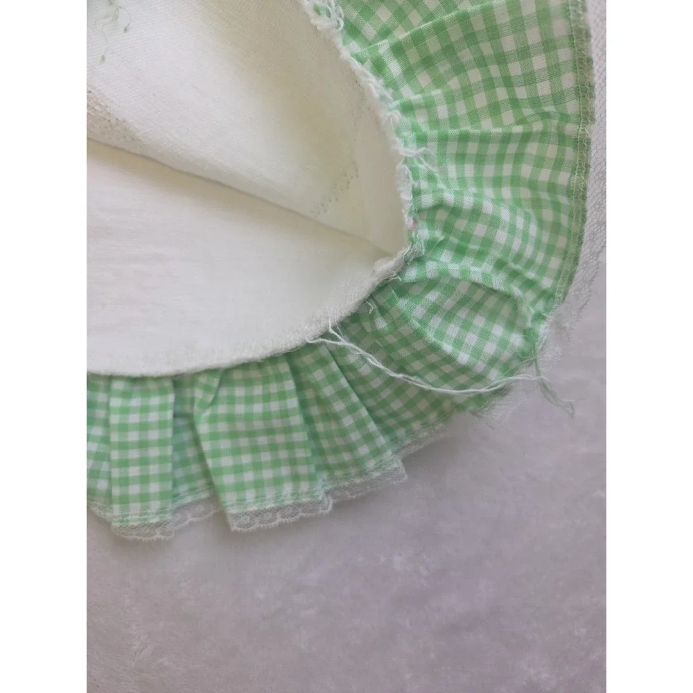 2‎ Embroidered Ruffled Pillowcases Southern Belle Sunbonnet Sue Applique Green